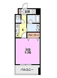 グレイスハイツ東中通タワー 1Kの間取図画像