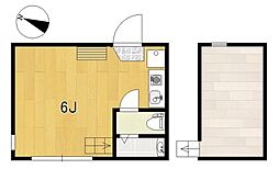 ユナイト浅田ブエノスディアス 1階ワンルームの間取り