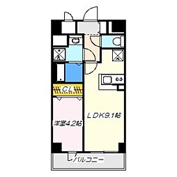 メゾン材木町 1LDKの間取図画像