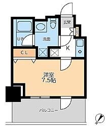 ドゥーエ幡ヶ谷 9階1Kの間取り