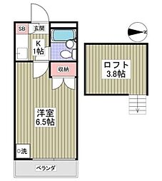 ガザニア 1Kの間取図画像