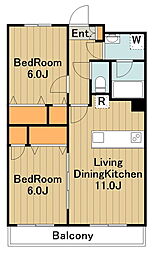 京王相模原線 若葉台駅 徒歩4分の賃貸マンション 4階2LDKの間取り