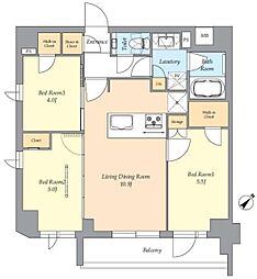 アイフラット渋谷西原 4階3LDKの間取り