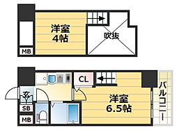 エステムコート神戸県庁前3フィエルテ 1Kの間取図画像