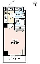 プレール・ドゥーク上中里 1階1Kの間取り