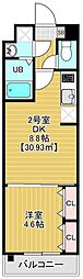 プリファード幕張 1DKの間取図画像