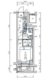 東急目黒線 不動前駅 徒歩3分の賃貸マンション 2階1Kの間取り