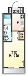 アレッサーノ 1Kの間取図画像