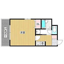 エクセレント大橋 1Kの間取図画像