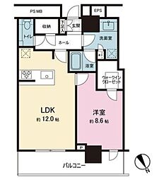 ザ・タワー十条 7階1LDKの間取り