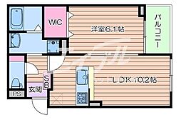 Osaka Metro中央線 深江橋駅 徒歩5分の賃貸アパート 3階1LDKの間取り