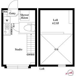 ハーモニーテラス高井戸西 ワンルームの間取図画像