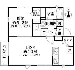 東急池上線 千鳥町駅 徒歩2分の賃貸アパート 1階1LDKの間取り