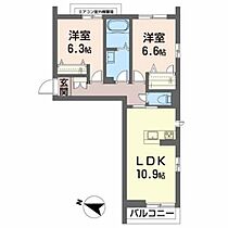 グランカーサ長町 205 ｜ 宮城県仙台市太白区八本松１丁目7-34（賃貸マンション2LDK・2階・60.54㎡） その2