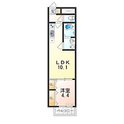 大阪市住吉区清水丘2丁目アパート 1LDKの間取図画像