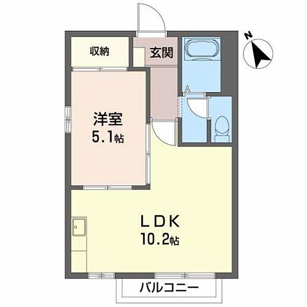 加賀野壱番街　Ｃ 202｜岩手県盛岡市加賀野１丁目(賃貸アパート1LDK・2階・35.00㎡)の写真 その2