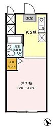 サンコーポ 1Kの間取図画像