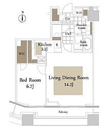 コンシェリア西新宿タワーズウエスト 1LDKの間取図画像