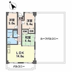ヒュース一丘弐番館 3LDKの間取図画像
