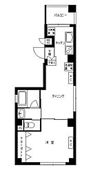 ファベル中野新橋 2階1DKの間取り