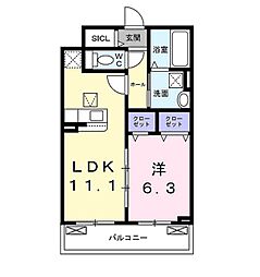 和幸館 1階1LDKの間取り