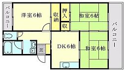ファミール香椎 3DKの間取図画像