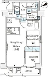 アジールコート山手動坂 2LDKの間取図画像