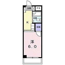 吉敷ビル ワンルームの間取図画像