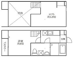 Designer's柏 1Kの間取図画像