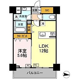 ラ・ベレッツァ フェリオ 4階1LDKの間取り