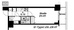 エスティメゾン押上 1Kの間取図画像