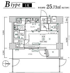MAXIV武蔵新城TRE 1Kの間取図画像