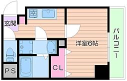 JR大阪環状線 京橋駅 徒歩3分の賃貸マンション 6階1Kの間取り
