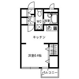 サンコート武蔵関 3階1Kの間取り