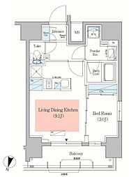 アーバネックス千代田淡路町 10階1LDKの間取り