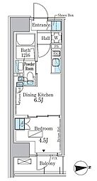 パークアクシス新宿百人町 5階1DKの間取り