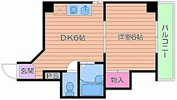 Osaka Metro谷町線 都島駅 徒歩7分の賃貸マンション 2階1DKの間取り