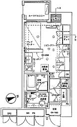 アクシア新宿御苑 9階ワンルームの間取り