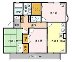 フォレストヒルズ 3DKの間取図画像