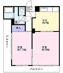 メゾンイシダ 2DKの間取図画像