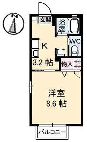 ディアス久保田 A0201｜愛媛県新居浜市久保田町２丁目(賃貸アパート1K・2階・26.21㎡)の写真 その2