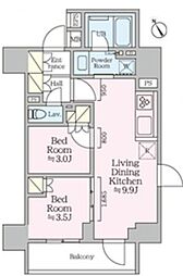 リビオメゾン浅草橋 2LDKの間取図画像