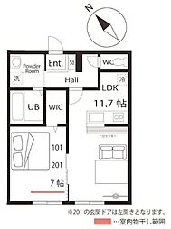ハーミットクラブハウストゥギャザー 1LDKの間取図画像