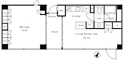 パークアクシス渋谷 1LDKの間取図画像