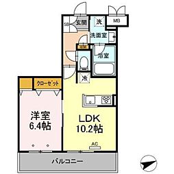 Le Vert Hachioji 5階1LDKの間取り