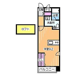TKアンバーコート宿院 ワンルームの間取図画像