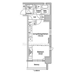 ブリリアンクラス高円寺 6階1LDKの間取り