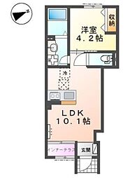 坂戸市薬師町 アパート新築工事 1LDKの間取図画像
