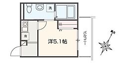 狭山市中央4丁目アパート 1Kの間取図画像