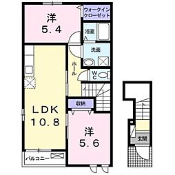ピオニーサワグチ 2LDKの間取図画像